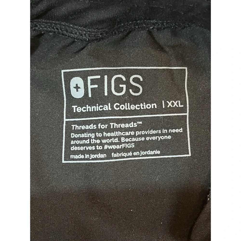FIGS Technical High Waisted Zamora Cargo Jogger Black Sz XXL 1000207 Nurse